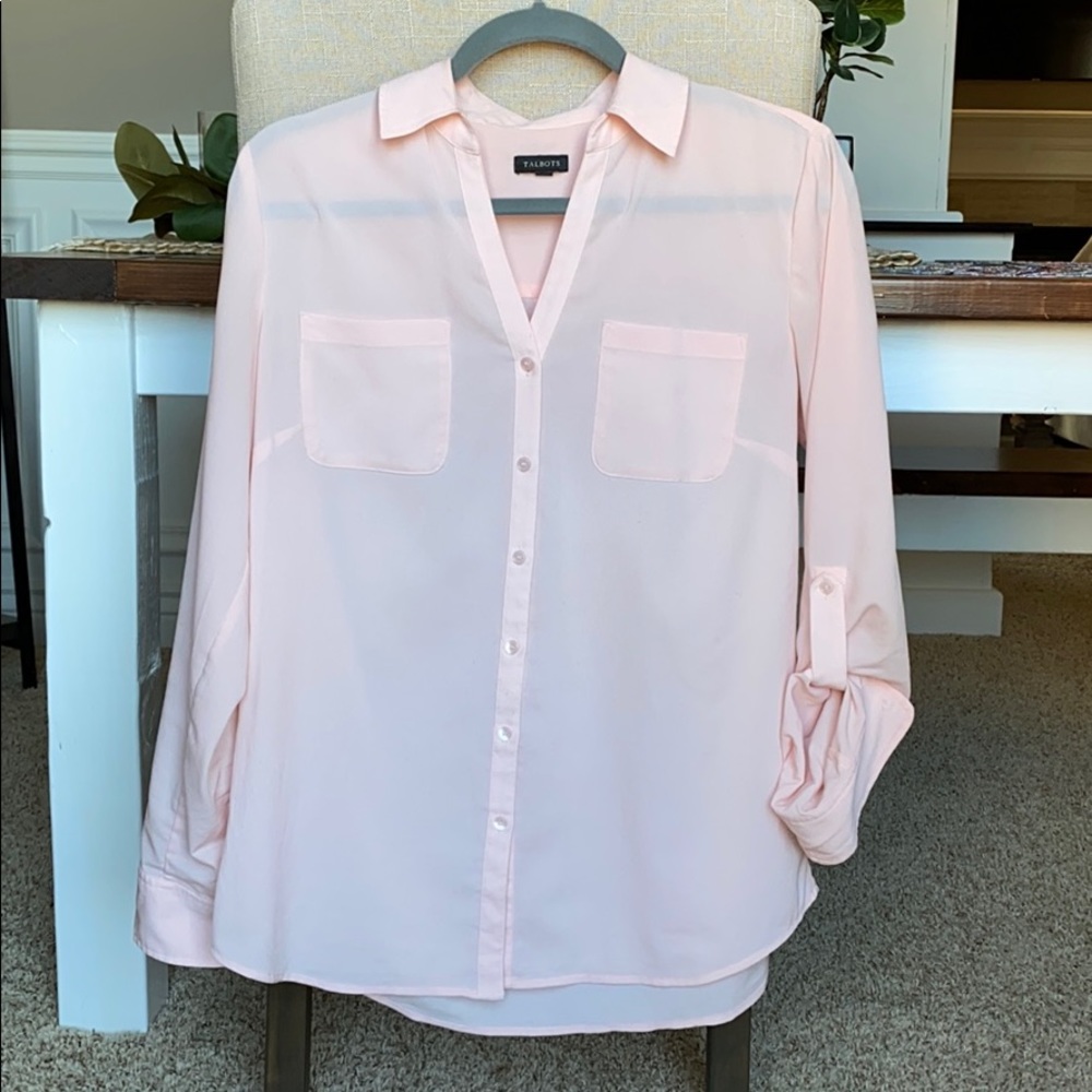 Blush button-up Talbots blouse